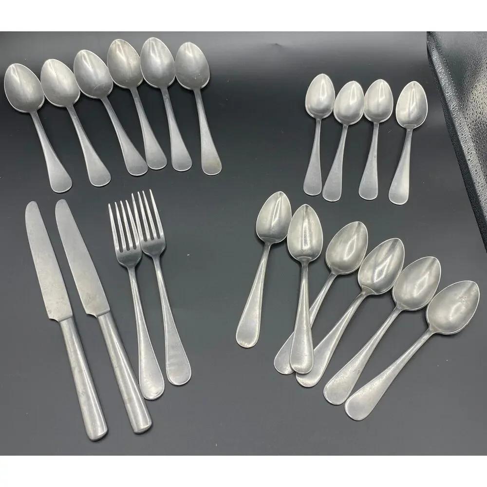 Lot 20 VTG ROYAL STAINLESS ALLEGHENY METAL WINDOR Knife FLATWARE FORKS SPOONS